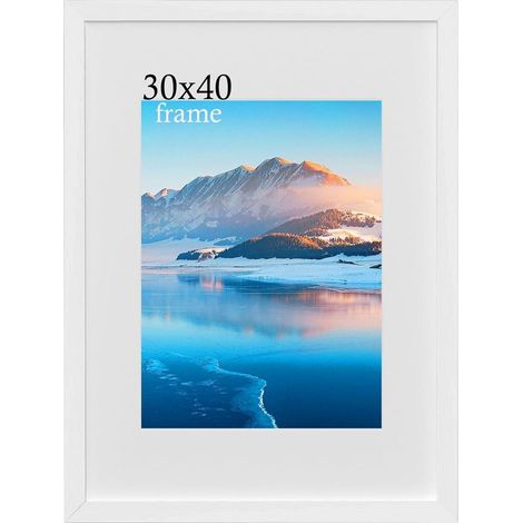 Holz A4 Fotorahmen 21x30 cm Bilderrahmen Passepartout Schwarz Weiß 1x (1/5)