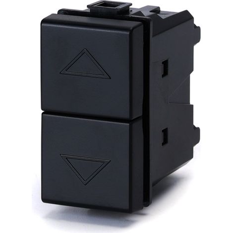 Doppio Pulsante con frecce 10A nero compatibile anche con BTicino Matix