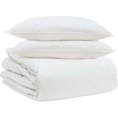 Ensemble trois pièces housse de couette et taie d'oreiller en duvet de canard blanc (1/5)