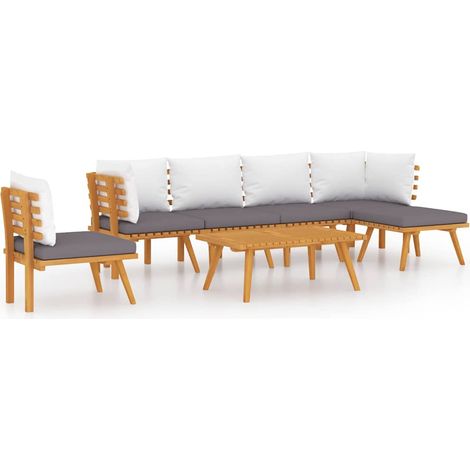 Maison Exclusive - Set Divani da Giardino 7 pz con Cuscini in Massello di Acacia (1/5)