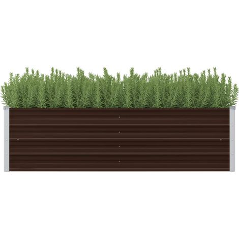 Lit surélevé de jardin Marron 160x40x45 cm Acier galvanisé (1/5)