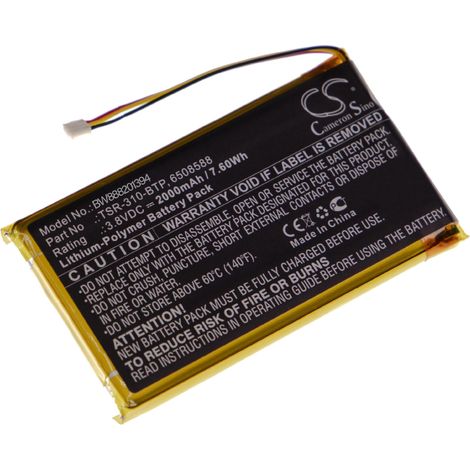 vhbw Akku kompatibel mit Crestron TSR-310 Handheld Computer Scanner (2000 mAh, 3,8 V, Li-Polymer)