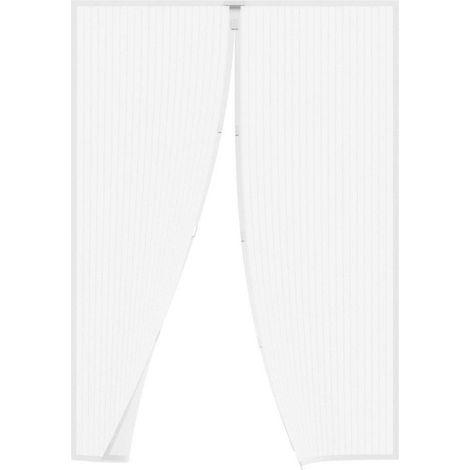 Moustiquaire pour portes magnétiques avec rideau réductible Blanc 100x220 cm