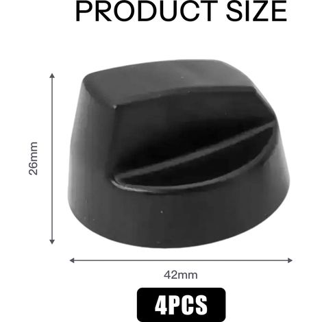 Pack of Universal Control Knobs with 12 Adapters, universal black for 6cm ovens, compatible with all brands. (1/4)