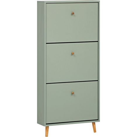 Schuhschrank mit 3 Klappen BELFORT-80 in grün (1/5)