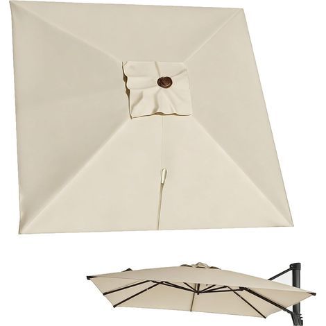 Sonnenschirm-Ersatzdach, versetztes Ersatz-Sonnenschirmdach für Hof, Garten, Strand, UV-Schutz, 6 Rippen – 300 cm, Orange (1/5)