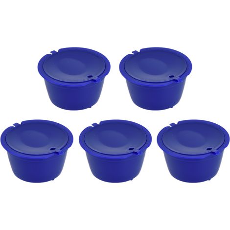 Lot de 5 capsules de café de 50 ml avec filtre à café réutilisable et cuillère pour machine à café DOLCE GUSTO, bleu royal (1/5)