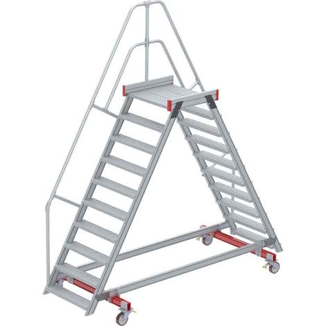 Euroline 512 mobiler Überstieg 60° Stufenausführung Alu gerieft Stufenbreite 800mm 10 Stufen