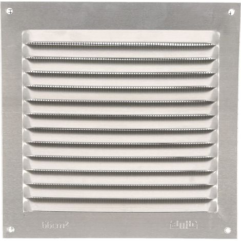 Grille de ventilation 15x15cm alu. Naturel avec moustiquaire 20213 amig (1/5)