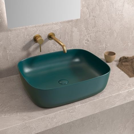 Lavabo da appoggio colore verde opaco KLT-490V kamalu
