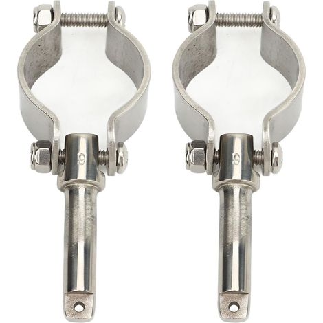 Lot de 2 Pinces de serrage, Acier inoxydable 304, Finition polie, Pour dames de nage 1 à 5/8 pouces, Kayak et bateau (1/5)