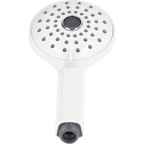 Tête de douche haute pression ABS avec deux modes, jet puissant et anti-éclaboussures, blanc - accessoire salle de bain. (1/5)