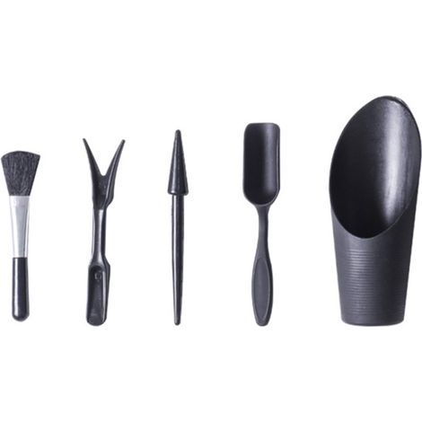 Set mit 5 Gartenwerkzeugen für Bonsai, Sukkulenten und Mini-Pflanzen, ideal für Zuhause und Büro.