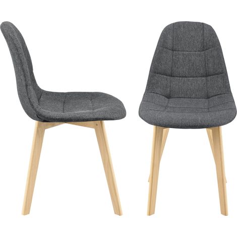 Set di 2 sedie per sala da pranzo 86 x 53 x 47 cm grigio scuro 030006736