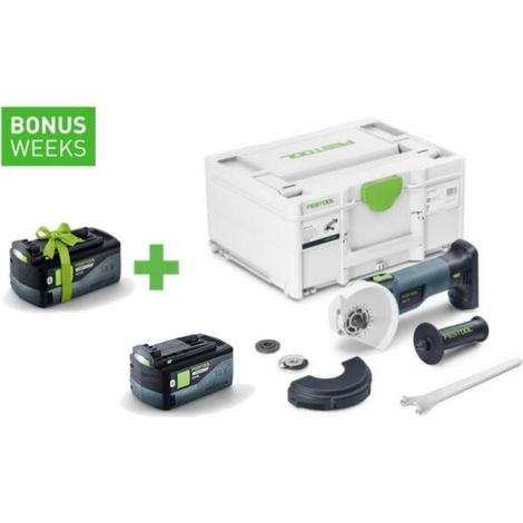 FESTOOL Akku-Winkelschleifer AGC 18-125 EB-Basic + Akkupack BP 18 Li 5,0 HP-ASI - 578367B (1/4)