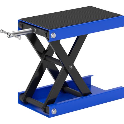 DURHAND Cavalletto per Moto Pieghevole e Antiscivolo in Metallo Blu e Nero
