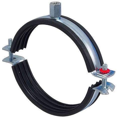 Gelenk-Doppelrohrschelle ''Praktic'' für Rohr 102 - 116 mm mit Kippschraube und Schallschutzeinlage