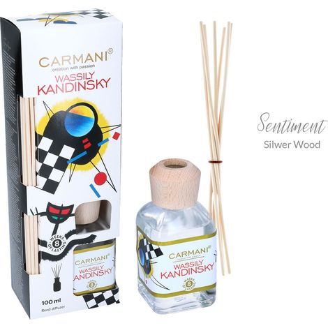 Carmani, W. Kandinsky - Difusor de fragancia "Sentiment". Madera plateada, 100 ml.