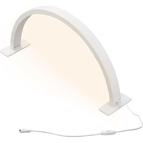 Lampe de bureau à ongles en forme de croissant de lune,LED lampe de bureau à intensité variable de 3000 à 6000 K avec 3 modes de luminosité, lumière de salon de beauté pour esthéticiennes des cils
