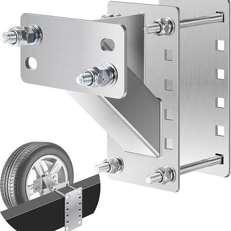 Porte-pneu de secours pour remorque – Support triangulaire soudé – Résistance 180 lbs – Installation rapide sans perçage (1/4)