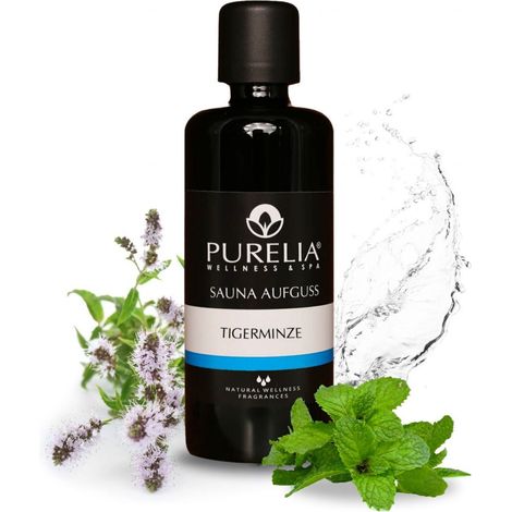 PURELIA Saunaaufguss Konzentrat Tigerminze 100 ml natürlicher Sauna-aufguss - reine ätherische Öle