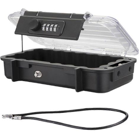 Coffre-fort, Coffre-fort pour téléphone, Coffre-fort de sécurité, Coffre-fort de voyage transparent et étanche pour l'extérieur, Coffre-fort de plage à mot de passe, Transparent (1/4)