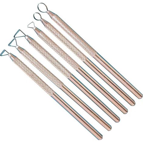 6 pièces/ensemble x grattoir de Sculpture-outil de détail en céramique, Sculpture en aluminium, ensemble d'outils de Sculpture de poterie en argile grattoir
