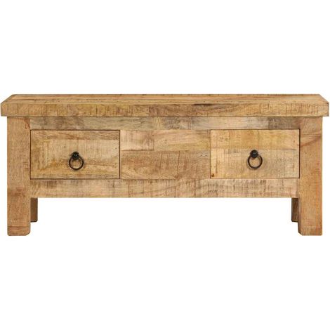 Tavolino da Salotto Tavolino da Soggiorno Tavolino da caffè 90x45x35 cm in Legno Massello di Mango (1/3)