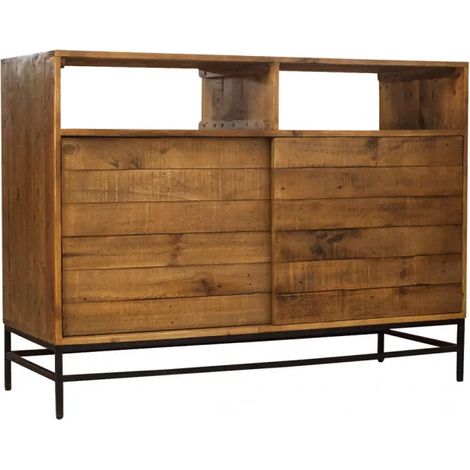 Buffet industriel bois rustique et métal noir L.140 cm - FACTORY (1/5)