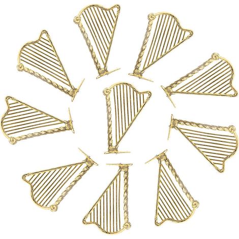 10 décorations décoratives en forme d'instruments de musique à suspendre au sapin de Noël - Décorations de fête-7.20X5.00X1.60CM-Golden