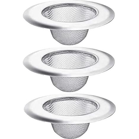 Set mit 3 Edelstahlfiltern für Küchenspüle, Badezimmer, Dusche 673