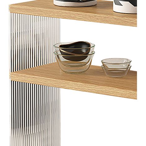 Becherhalter aus Acryl im nordischen Stil, mehrstufiges Ablageregal für Tassen, Kaffeebecher, Teetassen und Teesets, Naturholzfarbe, 2 Ebenen. (1/5)