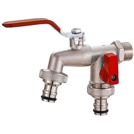 Robinet de jardin extérieur rétro à eau froide avec interface à levier unique (entrée et sortie 1/2 po) 1 adaptateur (3/4 po) (1/2)