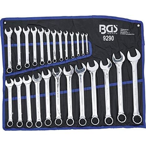 BGS TECHNIC Juego de llaves mixtas metálicas de 25 piezas