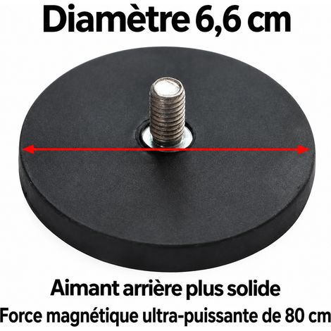 Support magnétique puissant Ø 6,6 cm pour projecteur LED de véhicule 6.6 cm 6,6 × 6,6 × 0,6 cm 100 g – Livraison gratuite
