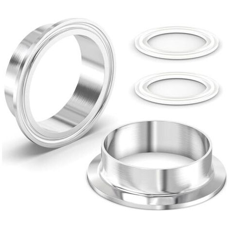 Pair 2 pièces de raccords sanitaires en acier inoxydable 304, collier de serrage soudé pour tube de 6\" de diamètre extérieur Collier de serrage Tri Clamp 6\" 168 mm (1/5)