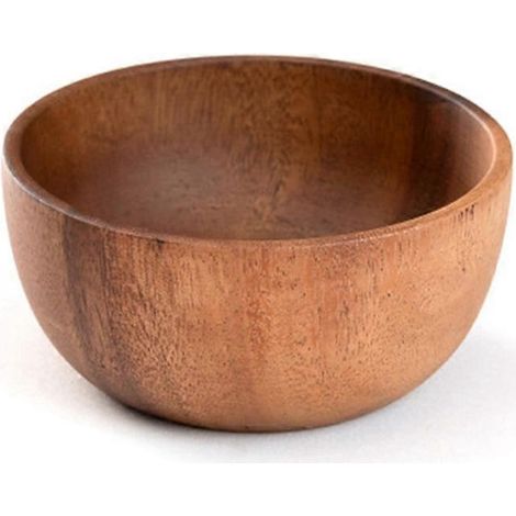 Saladier rond en bois, présentoir à desserts, plateaux de service pour fruits, salades, amuse-gueules et soupes, idéal pour la maison et les cafés.