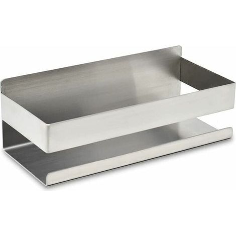 Bathroom shelf for shampoo and shower gel Chrome shower storage Shower shelf without drilling Suction cup shower holder Silver shower soap holder (1/5)