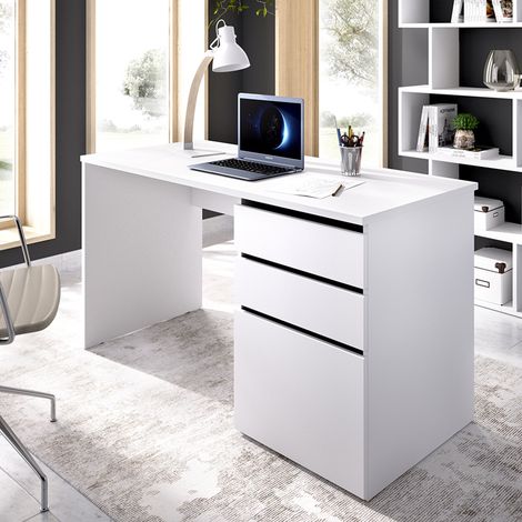 Scrivania - 2 Cassetti Modulabile, Bianco Opaco\, -, 139x60x75h cm Yandusaurus (1/4)