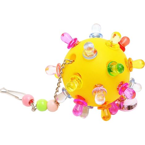 Jouet à mâcher pour oiseaux, cloches, boule suspendue, accessoires pour calopsittes, gris africain, cacatoès, aras, petits oiseaux jaunes (1/5)