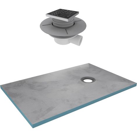 Piatto Doccia da Rivestire 90x140 cm con Piletta di Scarico Orizzontale - Griglia inox (1/4)