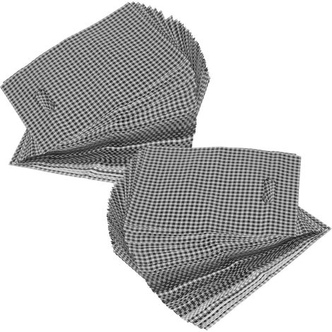Lot de 100 sacs cadeaux à carreaux noirs et blancs en LDPE réutilisables (27 x 20 cm) pour boutiques, commerces, salons professionnels et maison. (1/5)