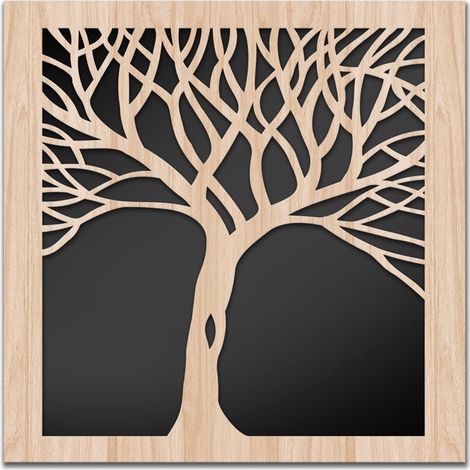 ALBERO - Quadro arredo LASERCUT composito Legno e PVC - Misura: 40x40 cm (1/4)