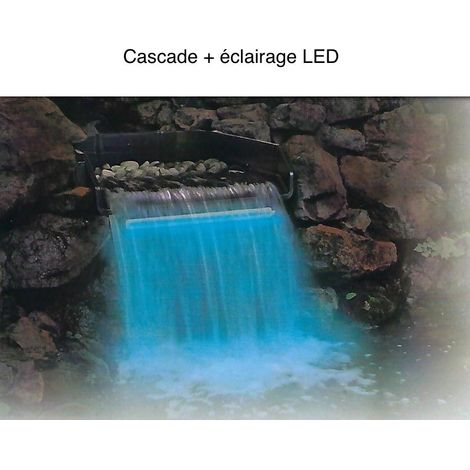 Le Poisson Qui Jardine – Cascade LED 30 cm pour bassin de jardin – Éclairage décoratif avec filtre intégré – Télécommande 6 couleurs – Installation simplifiée (1/5)