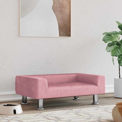 Lit pour chien Canapé chien design scandinave rose 70x45x26,5 cm velours 32223 (1/5)