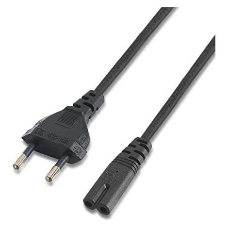 Cable Alimentación Forma 8 Aisens A132-0173/ CEE7/16 Macho - C7 Hembra/ 1.5m/ Negro (1/2)
