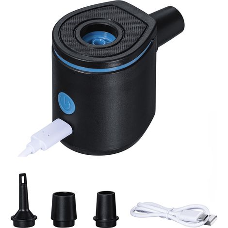 TRADE SHOP - Pompa Di Gonfiaggio Elettrico Powertouch Pocket Usb Da 90 L/min Con 3 Adattatori 62289 - (1/5)