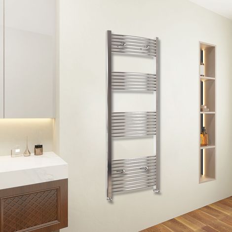 AICA 1800x400mm(HxW) Chrome Curved Center Heated Towel Track Heated Towel Radiator