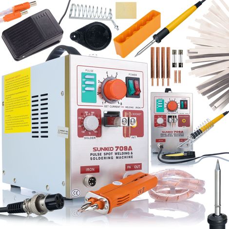 Saldatrice a Punti Sunkko 709A – Alta Potenza e Precisione  3,2 kW, 1201200A  Per Batterie e Metalli, Compatta e Portatile