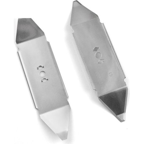 Lot de 2 lames de tondeuse Robomow RX, acier trempé, remplacement coupe, compatibles robots tondeurs, pièces détachées résistantes, taille standard, jardin efficace. (1/2)